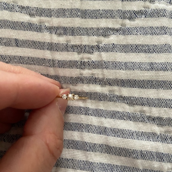 Jennie Kwon 14K Pearl and Diamond Ring - Size 5.5